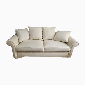 Weißes Vintage Zwei-Sitzer Sofa