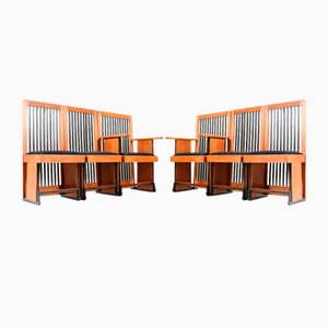 Art Deco Modernist Oak High Back Dining Room Chairs from Architect Caspers, 1920s, Set of 6