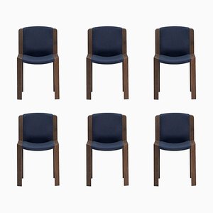 Chair 300 in Wood and Kvadrat Fabric by Joe Colombo for Karakter, Set of 6
