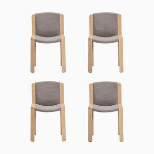 Chair 300 in Wood and Kvadrat Fabric by Joe Colombo for Karakter, Set of 4