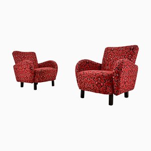 Set of Art Deco Armchairs H-283 attributed to Jindřich Halabala, 1949s