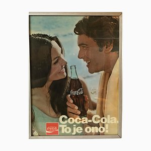 Cartel publicitario iluminado de Coca-Cola, Checoslovaquia, años 80