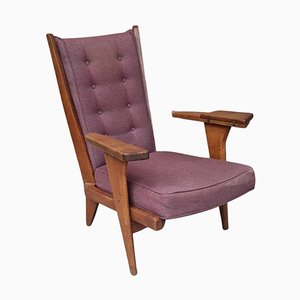 Armchair attributed to Guillerme et Chambron, 1950s