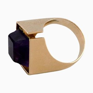 Danish Modernist Ring in 14 Carat Gold by Allan Børge Larsen