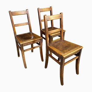 Antique Wooden Thonet Style Café Chairs, Set of 3