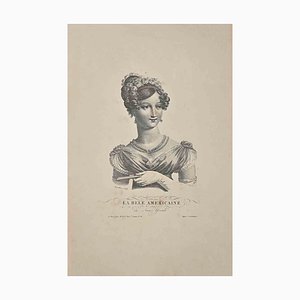 Noel François Bertrand, The American Beauty, Gravure, 19ème Siècle