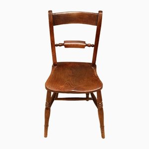 Late 19th Century Rail Back Chair in Beech and Elm