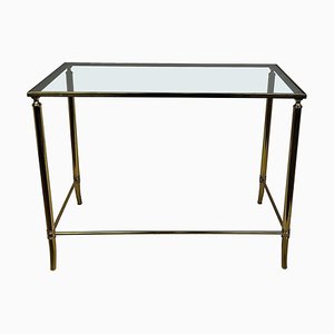 Italian Modern Regency Neoclassical Brass and Smoked Glass Coffee Table by Milo Baughman, 1960s