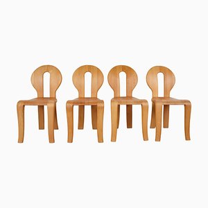 Dining Chairs in Pine by Rainer Daumiller for Hirtshals Savvaerk, 1970s, Set of 4
