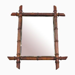 Spiegel mit Rahmen in Bambus-Optik, 1890er