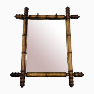 Specchio con cornice in finto bambù, fine XIX secolo