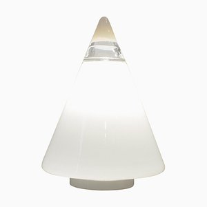 Lampe de Bureau Rio en Verre Transparent et Blanc par Giusto Toso pour Leucos, Italie, 1977