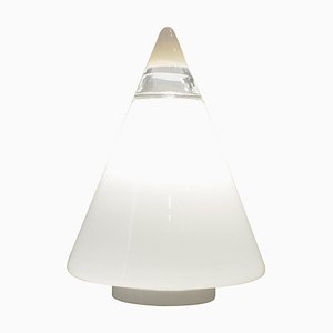 Rio White and Clear Glass Table Lamp by Giusto Toso for Leucos, Italy, 1977