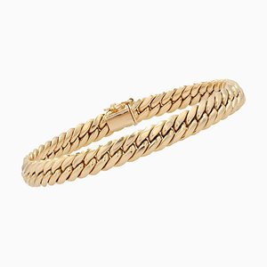 18 Karat French Modern Yellow Gold Curb Bracelet