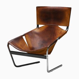 F444 Leather Lounge Chair attributed to Pierre Paulin for Artifort, Holland, 1970s
