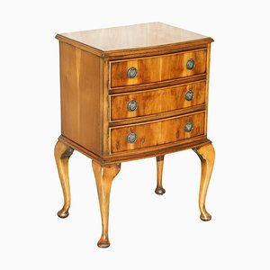 Bedside Table in Burr Yew Wood, 1940s
