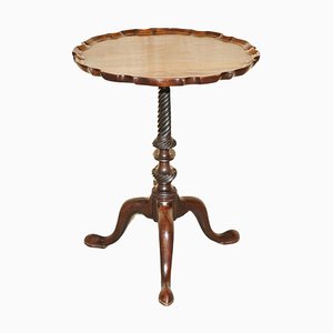 Antique Flamed Hardwood Tripod Table, 1860