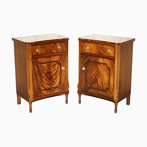 Tables Vintage en Bois Dur Flammé, Set de 2