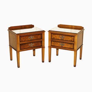 Mid-Century Modern Burr Walnut Bedside Tables by Andrew Thompson, 1960s, Set of 2