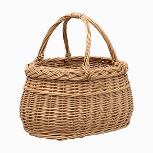 Panier Antique en Osier, 1970s