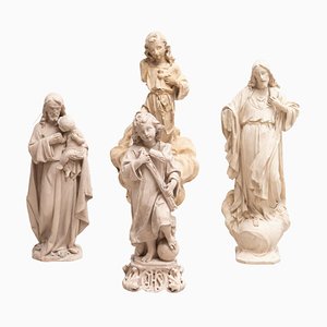 Traditional Plaster Figures, 1950s, Set of 4