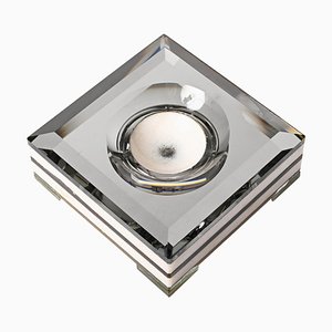 Espejo italiano Mid-Century de mármol cuadrado, años 70