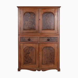 19th Century Scottish Grained Arched Pine Housekeepers Cupboard, 1850s