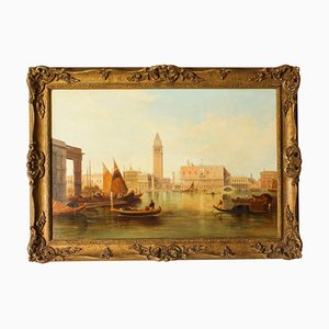 Alfred Pollentine, Grand Canal, Ducal Palace, Venedig, 1882, Öl auf Leinwand, gerahmt