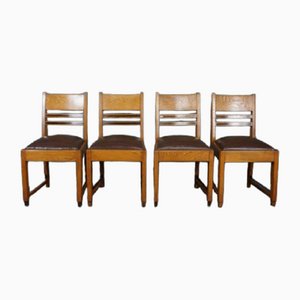 Amsterdam School Dining Chairs, 1920s, Set of 4
