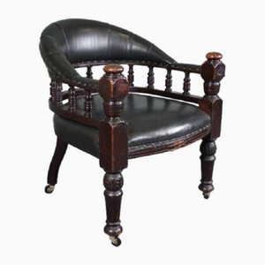 English Leather Library Armchair