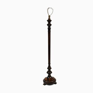 Lampadaire Antique en Acajou Sculpté