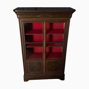 19th Century Charles X Marquetry Showcase with 2 Doors