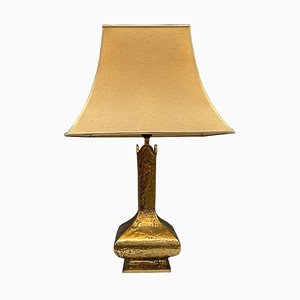 Hammered Bronze Lamp with Golden Patina, 1970s