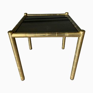 French Coffee Table in Bamboo and Smoked Glass, 1970s