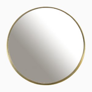 Grand Miroir Rond en Laiton