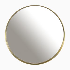Large Round Brass Mirror