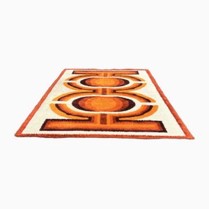 Großer orangefarbener Vintage Teppich von Reichel, 1970er