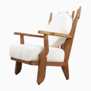 Oak Armchair attributed to Guillerme and Chambron for Votre Maison, 1960s