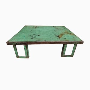 Industrial Coffee Table in Green Steel