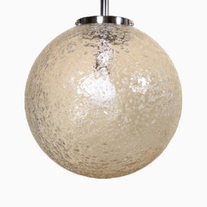 Bubble Glass & Chrome Ball Hanging Lamp attributed to Doria Leuchten