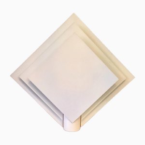 Geometrische Wandlampe aus weißem Metall von Lumiance