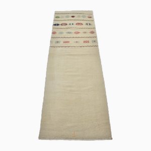 Tapis de Couloir Bohémien Antique en Chanvre