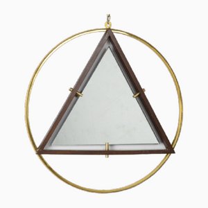 Brass and Wooden Mirror, 1950s