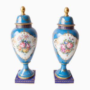 19th Century French Porcelain Sèvres Vases, Set of 2