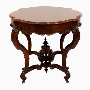 Victorian Rosewood Rococo Revival Carved Centre Hall Table, 1850s