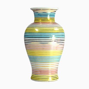 Italian Ceramic Line Vase Casa from Sorrento, 1950s