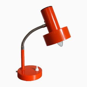Orangefarbene Metall Tischlampe, 1970er