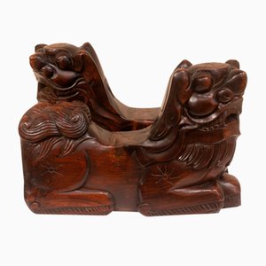 Wooden Dogs, China,1890s, Set of 2