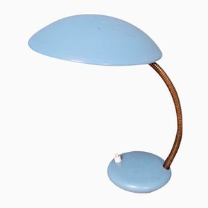 Lampada da scrivania regolabile in metallo laccato blu, anni '70