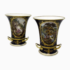 Regency Campana Porcelain Vases by Robert Brewer for Royal Crown Derby, 1800s, Set of 2